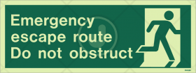Emergency escape route do not obstruct